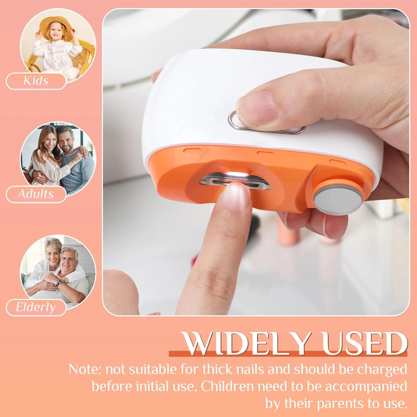 2 in 1 Electric Automatic Nail Clipper Trimmer